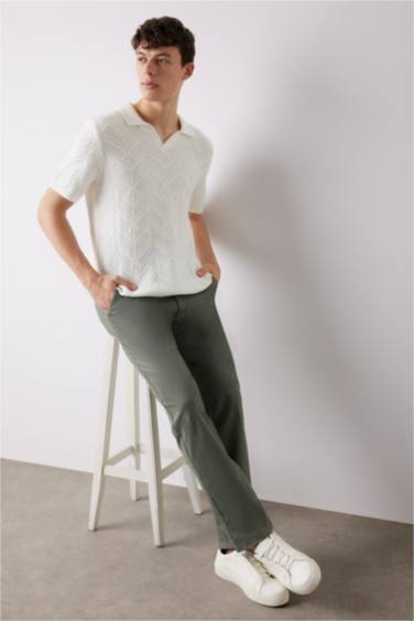 Футболка-поло стандартного кроя с коротким рукавом из трикотажа