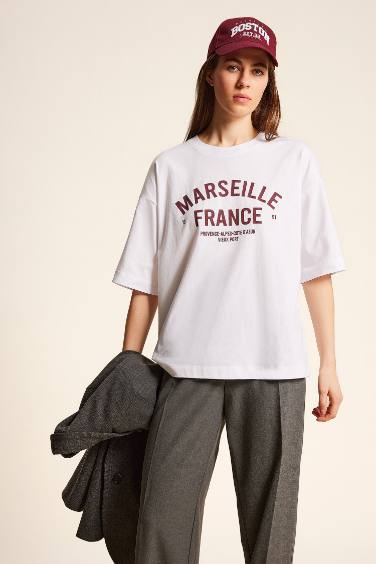 Oversize Fit Crew Neck Short Sleeve T-Shirt