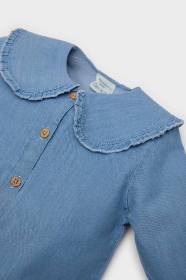 Regular Fit Denim Look Long Sleeve Shirt