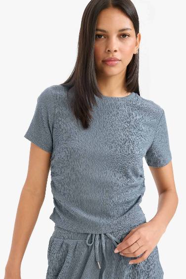 Slim Fit Crew Neck Crepe T-Shirt
