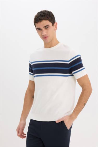 Стандартного кроя трикотажная футболка с коротким рукавом