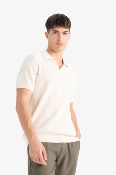 Standard Fit Short Sleeve Knitwear Cotton Polo T-Shirt