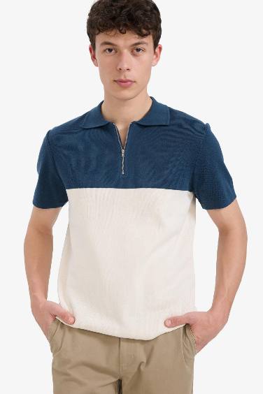 Standard Fit Polo Collar Knitwear Polo T-Shirt