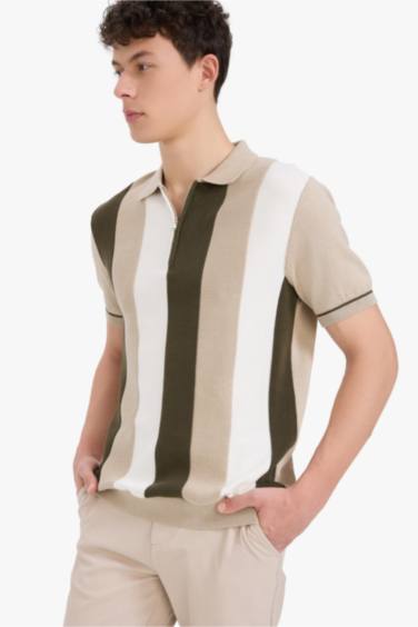 Standard Fit Polo Collar Knitwear Polo T-Shirt