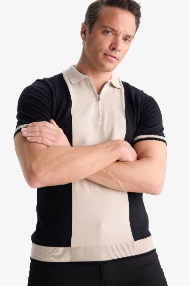 Standard Fit Polo Collar Knitwear Polo T-Shirt