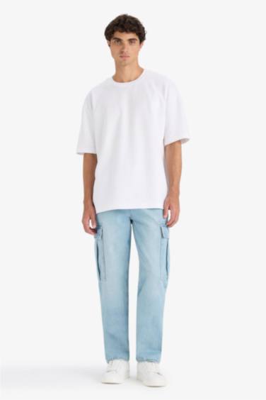 Relax Fit Regular Hem Denim Trousers