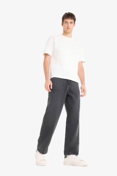 Cotton Baggy Fit Wide Leg Jeans