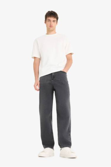 Cotton Baggy Fit Wide Leg Jeans