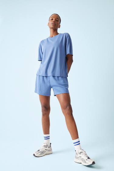 DeFactoFit Oversize Fit Crew Neck Sports Modal T-Shirt