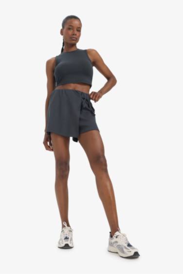 DeFactoFit Crew Neck Modal Sports Crop Top