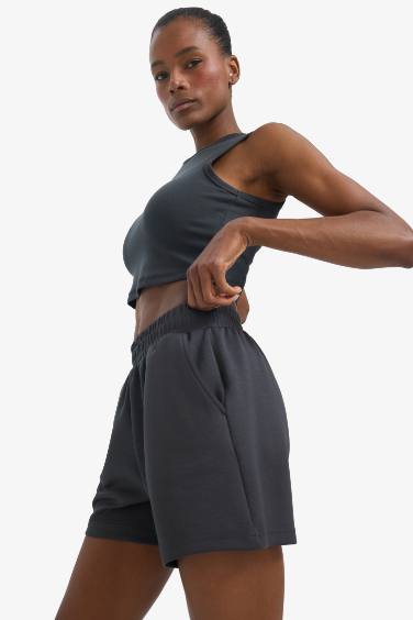 DeFactoFit Crew Neck Modal Sports Crop Top