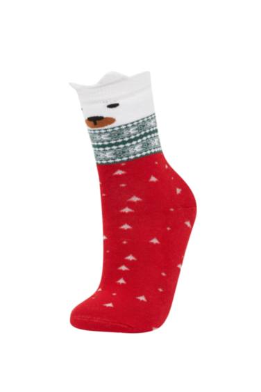 Girl New Year Themed 2 Piece Cotton Long Socks