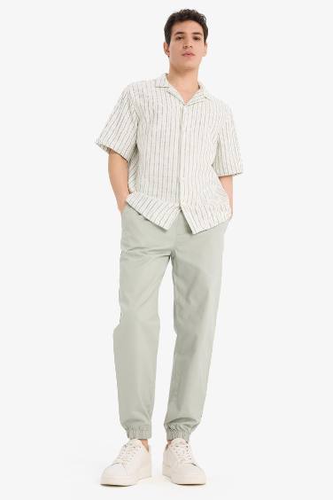 Relax Fit Open Collar Striped Shirt