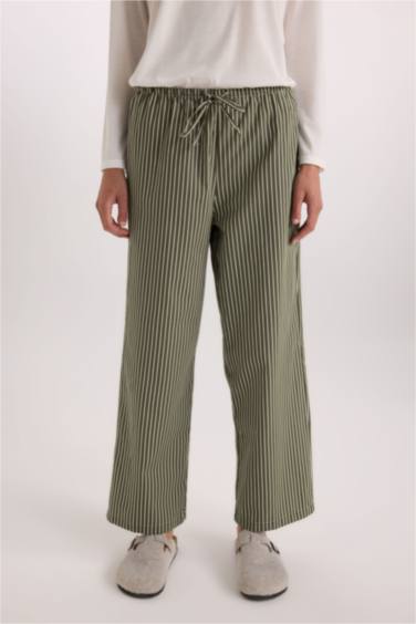 Bas de Pyjama en Popeline à Coupe Régulière