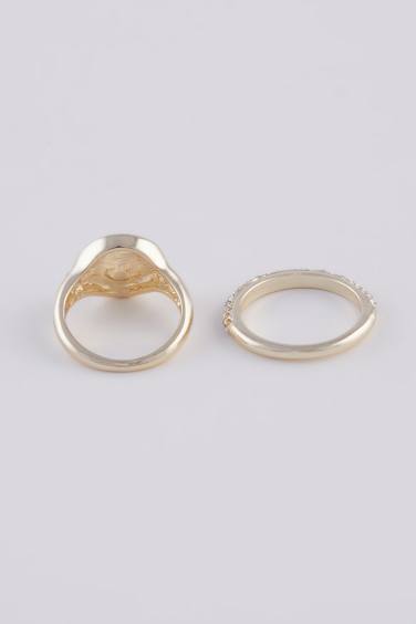 Kadın Yeşil Taşlı 2'li Yüzük