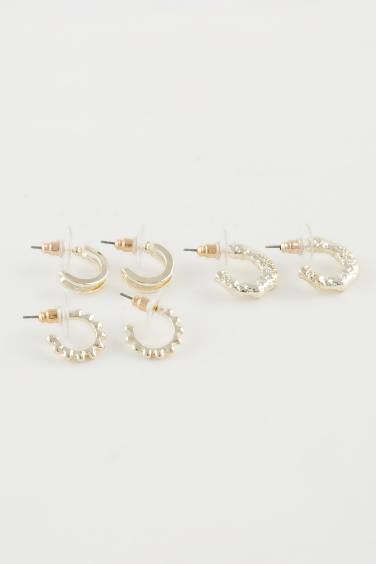 Woman 6 Piece Gold Earrings