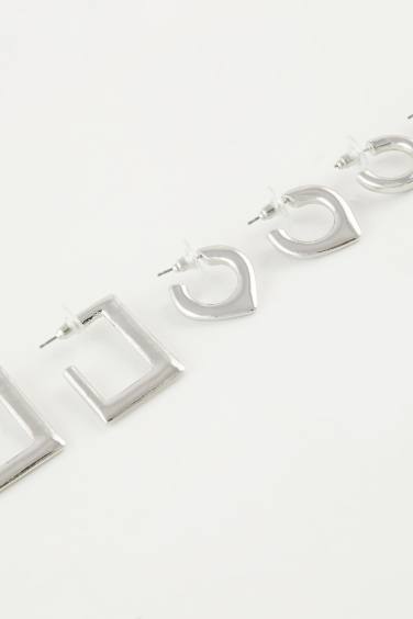 Woman 3 Piece Silver Earrings