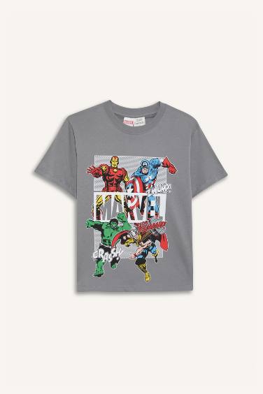 Ұлдарға Marvel Лицензиялық дөңгелек жаға қысқа жеңді Қысқа жеңді футболка