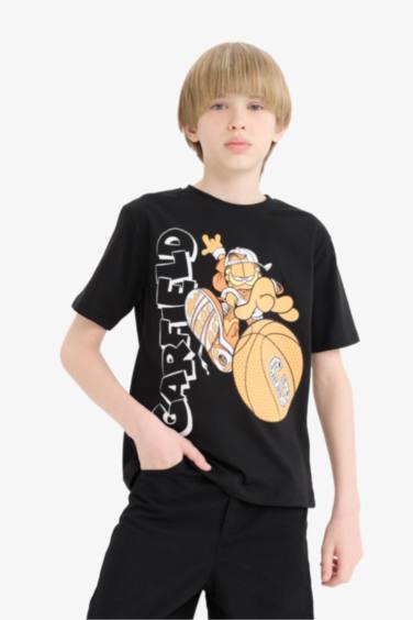 T-shirt imprimé Garfield à manches courtes pour garçon