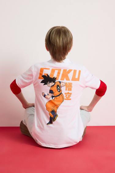 Boy Dragon Ball Crew Neck Back Printed Short Sleeve T-Shirt