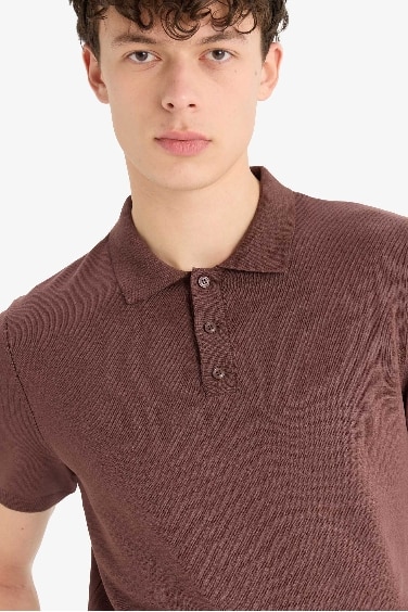 Standard Fit Polo Collar Knitwear Polo T-Shirt