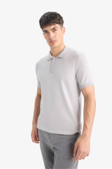 Standard Fit Polo Collar Knitwear Polo T-Shirt