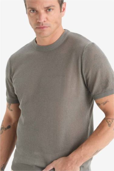 Standard Fit Crew Neck Knitwear T-Shirt