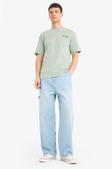 Boxy Fit One Piece Crew Neck Printed Short Sleeve T-Shirt