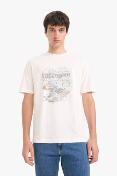 Boxy Fit Hot Wheels Licensed Crew Neck Printed Short Sleeve T-Shirt