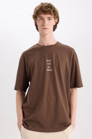 Cotton Vikings Valhalla Boxy Fit Back Printed T-Shirt