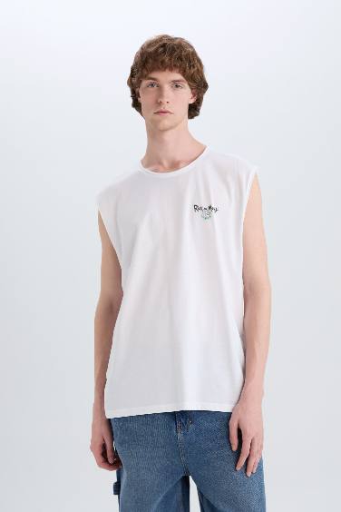 Débardeur boxy en coton imprimé au dos Rick and Morty