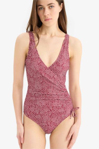 Puantiyeli Yandan Büzgülü Mayo - Görsel 5