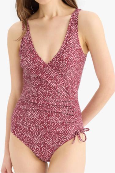 Puantiyeli Yandan Büzgülü Mayo - Görsel 6