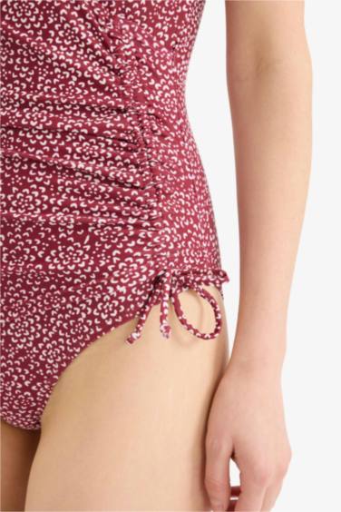 Puantiyeli Yandan Büzgülü Mayo - Görsel 7