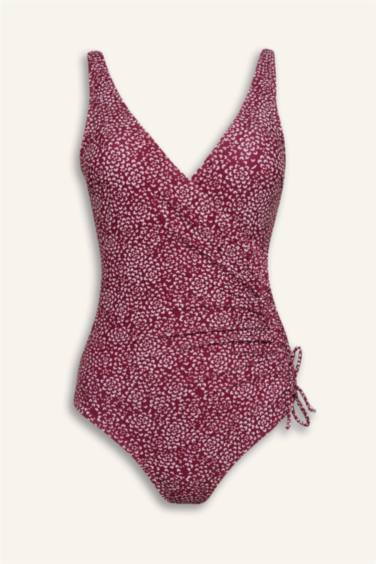 Puantiyeli Yandan Büzgülü Mayo - Görsel 9