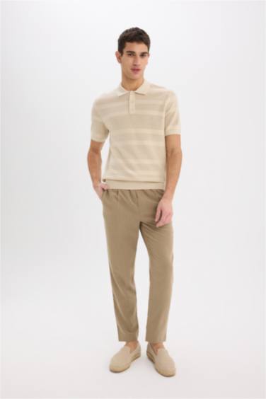 Standart Fit Polo Yaka Kısa Kollu Triko Tişört