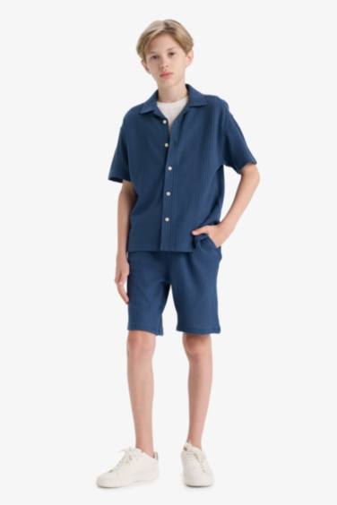 Boy Oversize Fit Polo Neck Short Sleeve Shirt