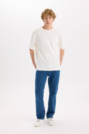 Diago Comfort Fit Rahat Kalıp Yüksek Bel Geniş Paça Jean Pantolon