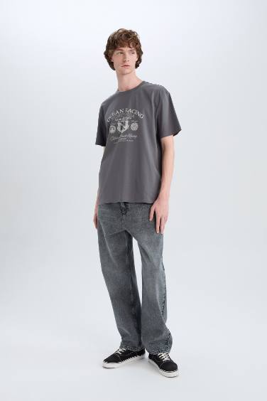 Cotton Regular Fit Printed Short Sleeve T-Shirt