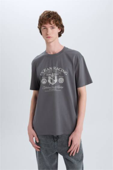 Cotton Regular Fit Printed Short Sleeve T-Shirt