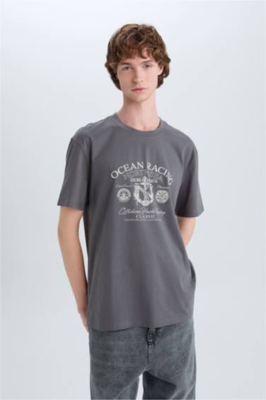 Cotton Regular Fit Printed Short Sleeve T-Shirt