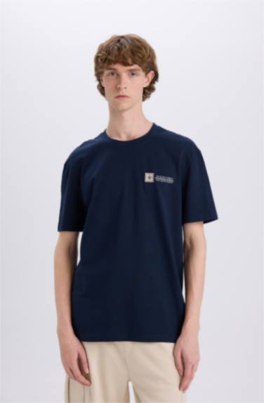 Cotton Regular Fit Crew Neck Printed T-Shirt