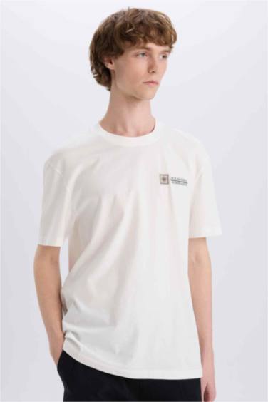 Cotton Regular Fit Crew Neck Printed T-Shirt