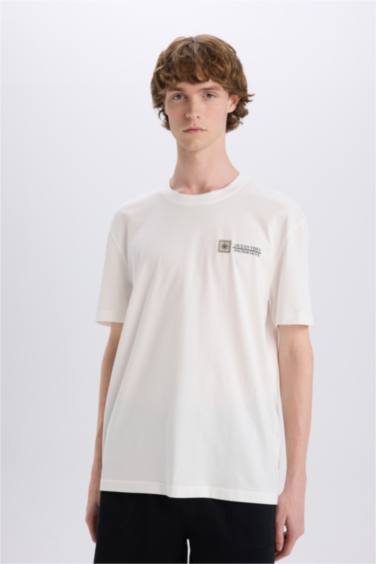 Cotton Regular Fit Crew Neck Printed T-Shirt