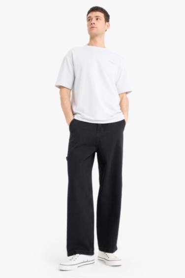 Boxy Fit Crew Neck Printed Thin Sweatshirt Fabric Short Sleeve T-Shirt