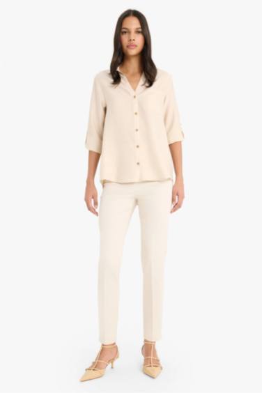 Regular Fit Shirt Collar Long Sleeve Shirt