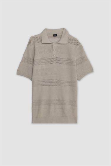 Standard Fit Polo Collar Knitwear Polo T-Shirt