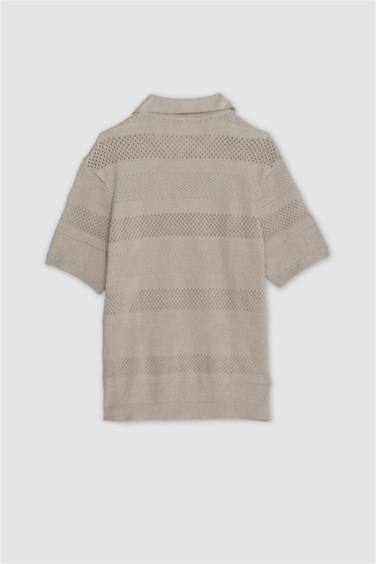 Standard Fit Polo Collar Knitwear Polo T-Shirt