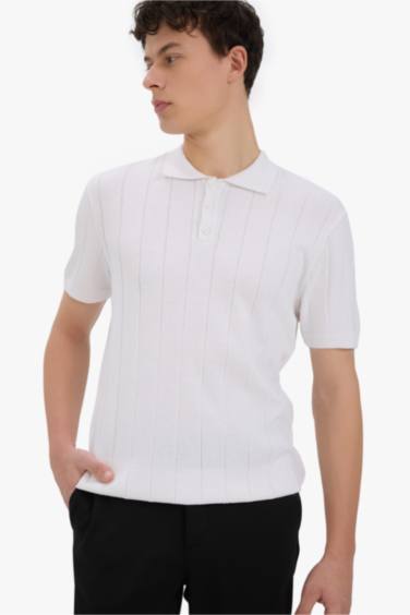 تيشيرت بولو تريكو قصة عادية برقبة بولو