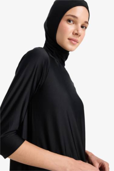 4'lü Hızlı Kuruyan Burkini Tesettür Basıc Mayo Takım - Görsel 7
